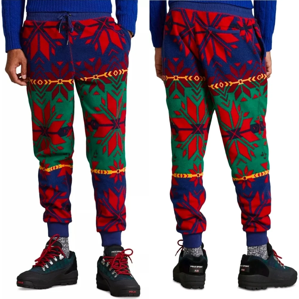 NWOT Polo Ralph Lauren L Indie Sleeze Southwestern Fair Isle Fleece Joggers - Picture 8 of 12